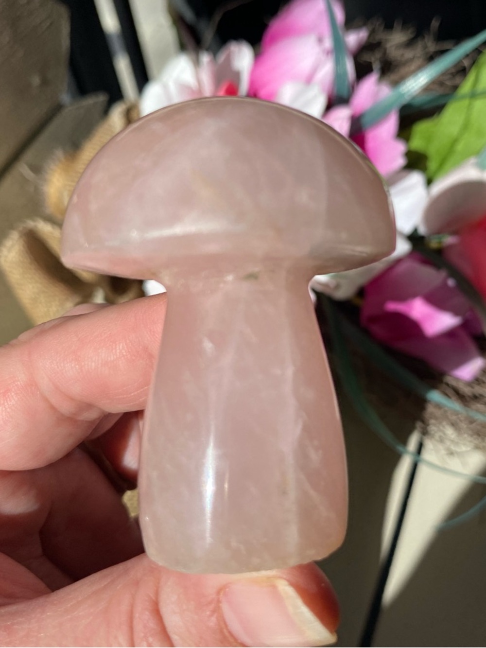 Rose Quartz Mushroom - Picture 5 of 12